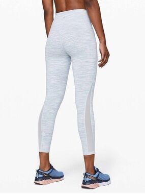 2019 Lululemon Train Times Pant 25” Wee Are From Space Blue Chambray Size 8